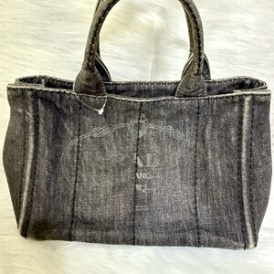Stylish Black Denim Tote Bag